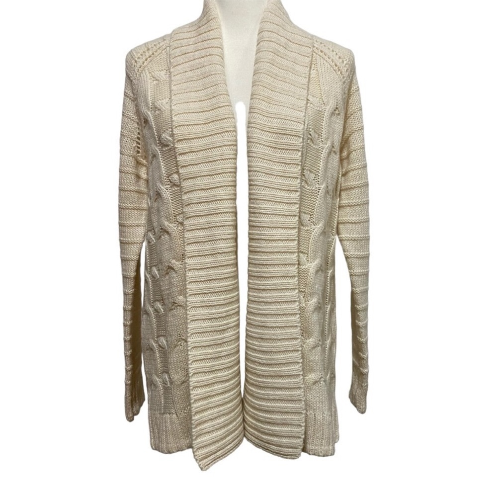 Talbots cream wool cardigan